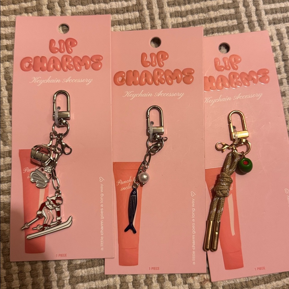 Lip charms keychain accessories (3 items)